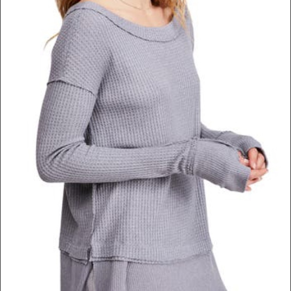 Free People Waffle Knit Top